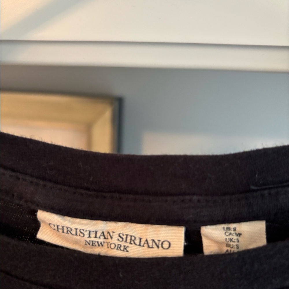 Christian Siriano Black Crew Neck Top